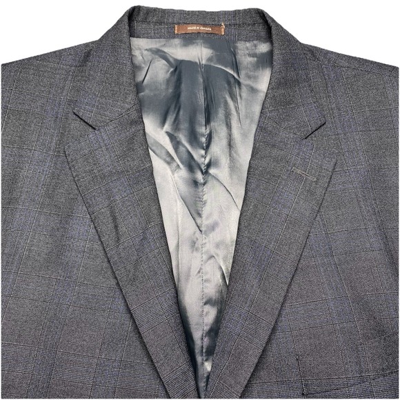 Peter Millar Other - Peter Millar Blazer Sport Coat 48R 2B2V Wool Gray Blue Plaid